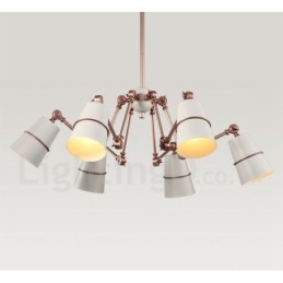 Lustre à 6 lumières avec éclairage de style contemporain moderne
