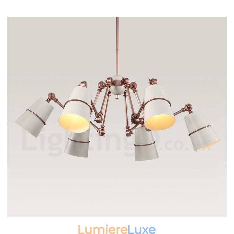 Lustre à 6 lumières avec éclairage de style contemporain moderne