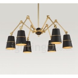 Lustre à 6 lumières avec éclairage de style contemporain moderne