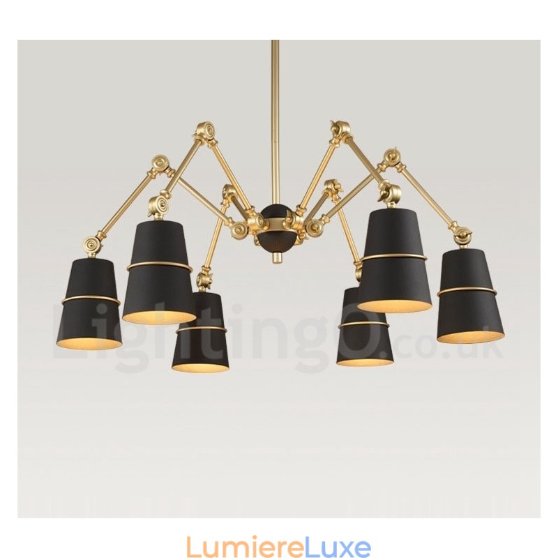 Lustre à 6 lumières avec éclairage de style contemporain moderne