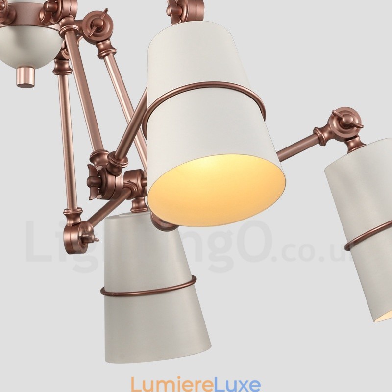 Lustre à 6 lumières avec éclairage de style contemporain moderne