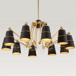 Lustre à 10 lumières avec éclairage de style contemporain moderne