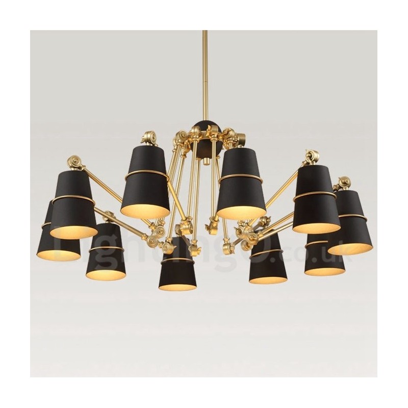 Lustre à 10 lumières avec éclairage de style contemporain moderne