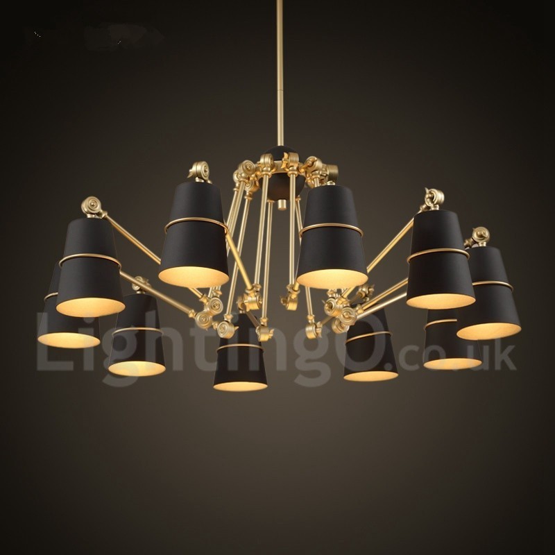 Lustre à 10 lumières avec éclairage de style contemporain moderne