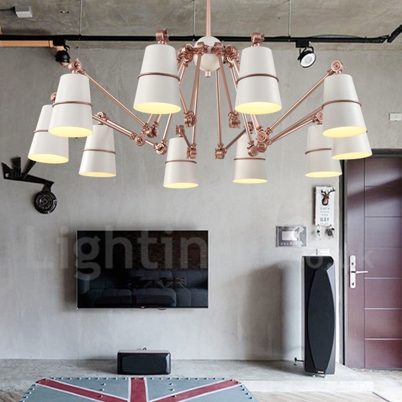 Lustre à 10 lumières avec éclairage de style contemporain moderne
