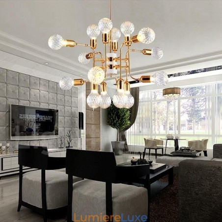 Lustre contemporain moderne à 4 niveaux et 16 lumières Lustre contemporain moderne à 4 niveaux et 16 lumières