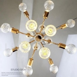 Lustre contemporain moderne à 4 niveaux et 16 lumières