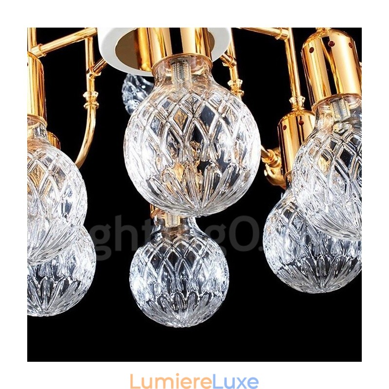 Lustre contemporain moderne à 4 niveaux et 16 lumières