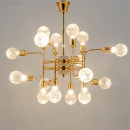 Lustre contemporain moderne à 4 niveaux et 16 lumières
