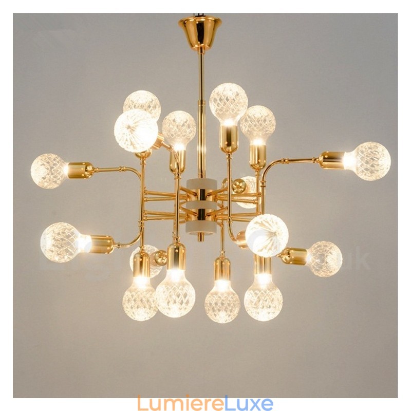 Lustre contemporain moderne à 4 niveaux et 16 lumières