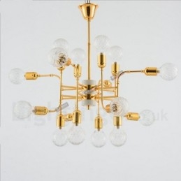 Lustre contemporain moderne à 4 niveaux et 16 lumières