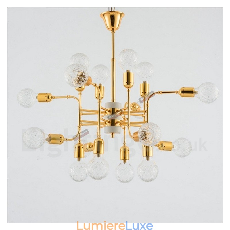 Lustre contemporain moderne à 4 niveaux et 16 lumières