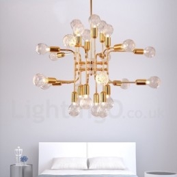 Lustre contemporain moderne à 4 niveaux et 16 lumières