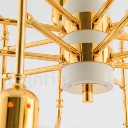 Lustre contemporain moderne à 4 niveaux et 16 lumières
