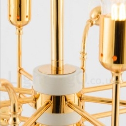 Lustre contemporain moderne à 4 niveaux et 16 lumières