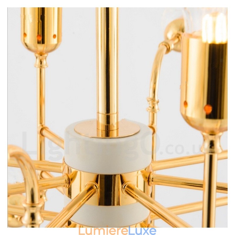 Lustre contemporain moderne à 4 niveaux et 16 lumières