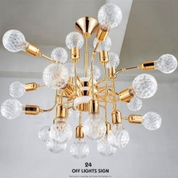Lustre contemporain moderne à 4 niveaux et 24 lumières