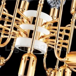 Lustre contemporain moderne à 4 niveaux et 24 lumières