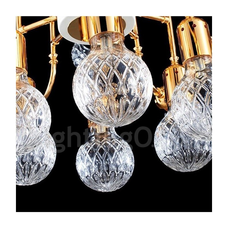 Lustre contemporain moderne à 4 niveaux et 24 lumières