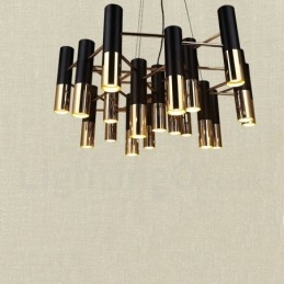 Lustre contemporain moderne à 19 lumières, lampe à un seul niveau