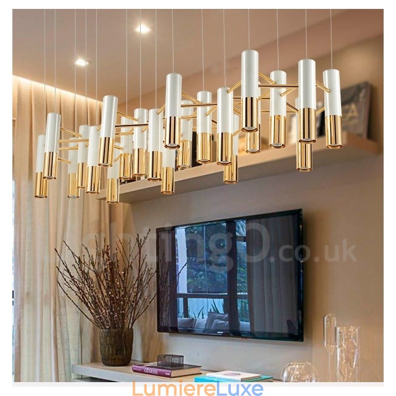 Lustre contemporain moderne à 22 lumières, lampe à un seul niveau