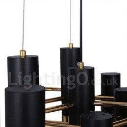 Lustre contemporain moderne à 22 lumières, lampe à un seul niveau
