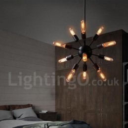 Lustre Spoutnik rétro vintage à 12 lumières