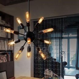 Lustre Spoutnik rétro vintage à 12 lumières