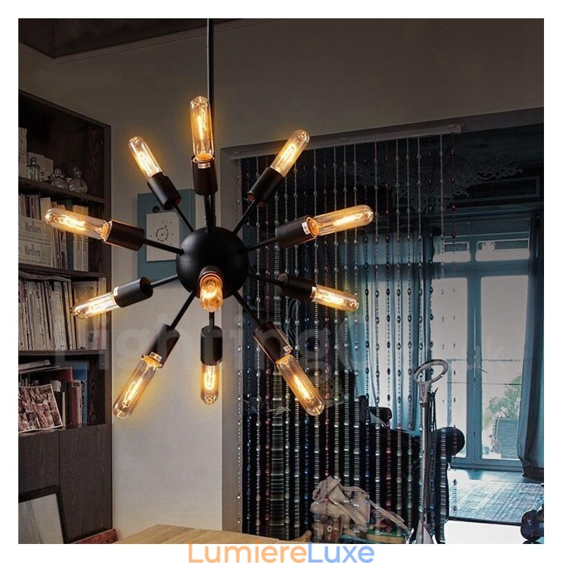 Lustre Spoutnik rétro vintage à 12 lumières