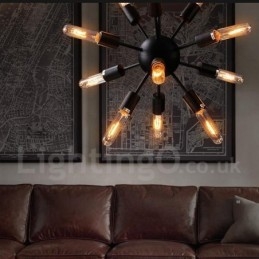 Lustre Spoutnik rétro vintage à 12 lumières