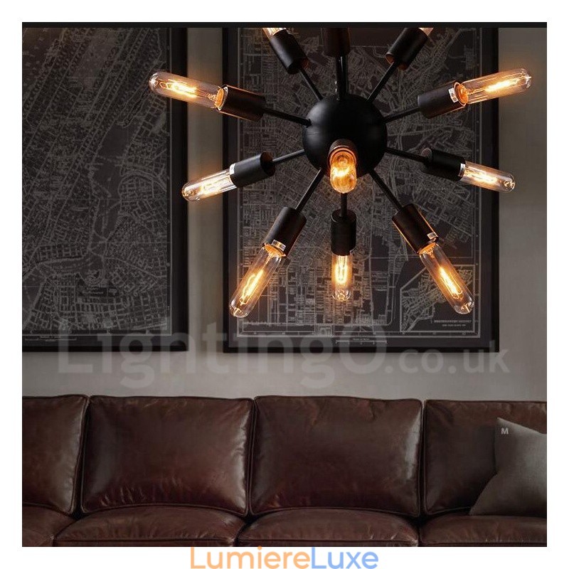 Lustre Spoutnik rétro vintage à 12 lumières