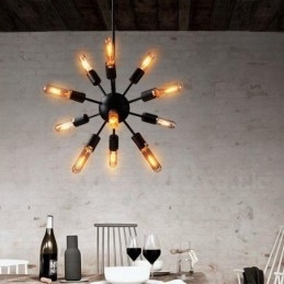 Lustre Spoutnik rétro vintage à 12 lumières