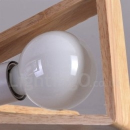 Lustre en bois à un seul niveau à 3 lumières de style contemporain moderne