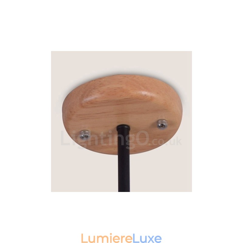 Lustre en bois à un seul niveau à 3 lumières de style contemporain moderne