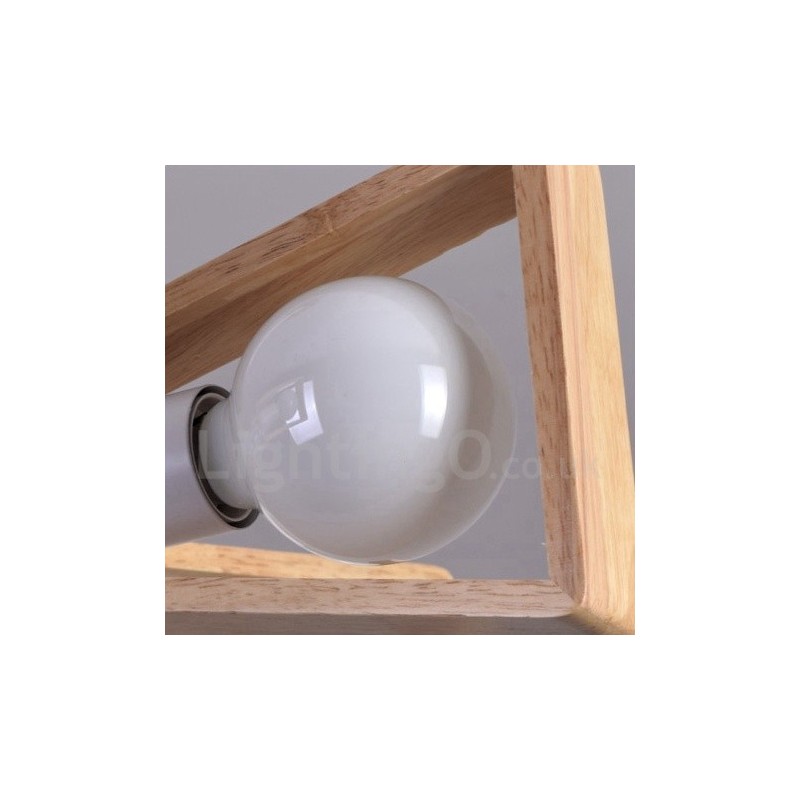 Lustre en bois à un seul niveau à 5 lumières de style contemporain moderne