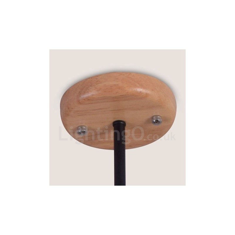 Lustre en bois à un seul niveau à 5 lumières de style contemporain moderne