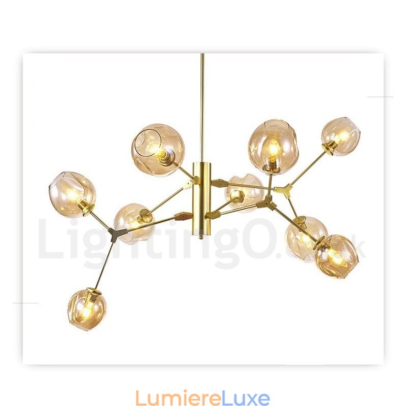 Lustre avec abat-jour en verre de style contemporain moderne
