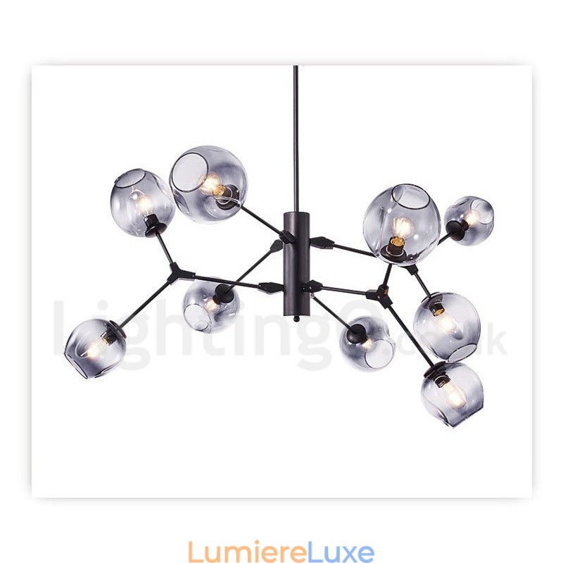 Lustre avec abat-jour en verre de style contemporain moderne
