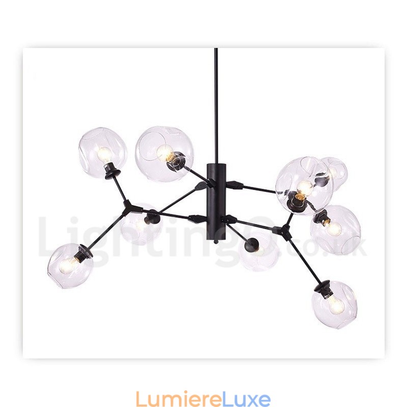 Lustre avec abat-jour en verre de style contemporain moderne