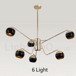 Lustre contemporain moderne en métal à 6 lumières et 2 niveaux avec abat-jour en verre