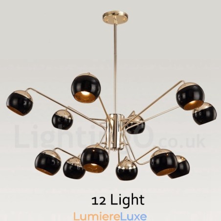Lustre contemporain moderne en métal à 12 lumières et 2 niveaux avec abat-jour en verre Lustre contemporain moderne en métal à 12 lumières et 2 niveaux avec abat-jour en verre