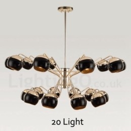 Lustre contemporain en métal avec abat-jour en verre