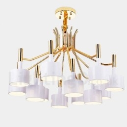 Lustre contemporain moderne à 12 lumières et 2 niveaux