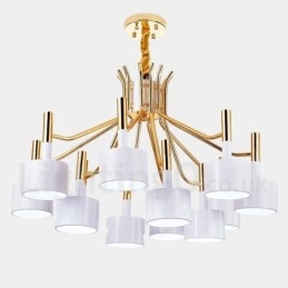 Lustre contemporain moderne à 12 lumières et 2 niveaux