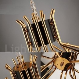 Lustre contemporain moderne à 12 lumières et 2 niveaux