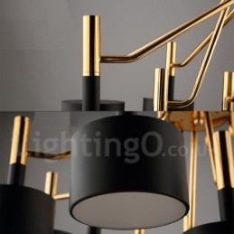 Lustre contemporain moderne à 12 lumières et 2 niveaux