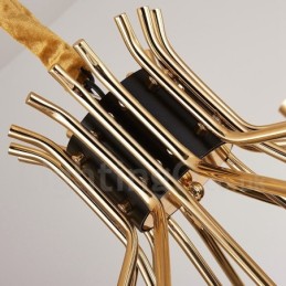 Lustre moderne contemporain à 15 lumières et 2 niveaux