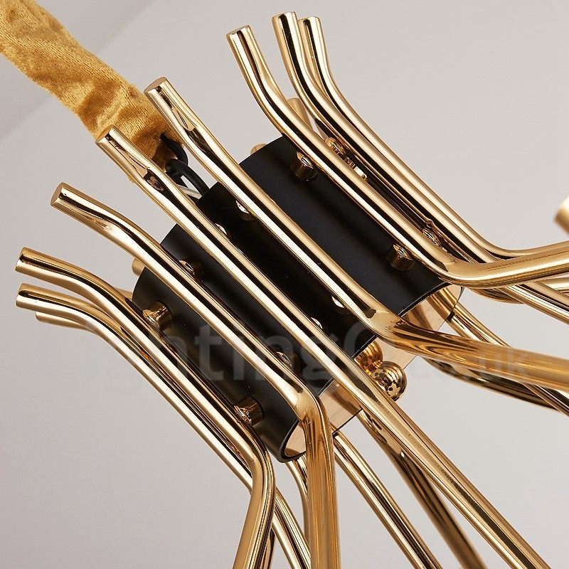 Lustre moderne contemporain à 15 lumières et 2 niveaux