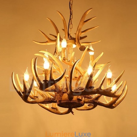 Lustre vintage à 12 lumières de style country Lustre vintage à 12 lumières de style country