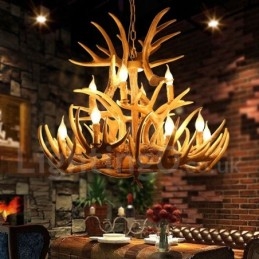 Lustre vintage à 12 lumières de style country